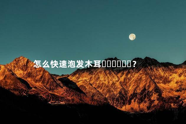 怎么快速泡发木耳？